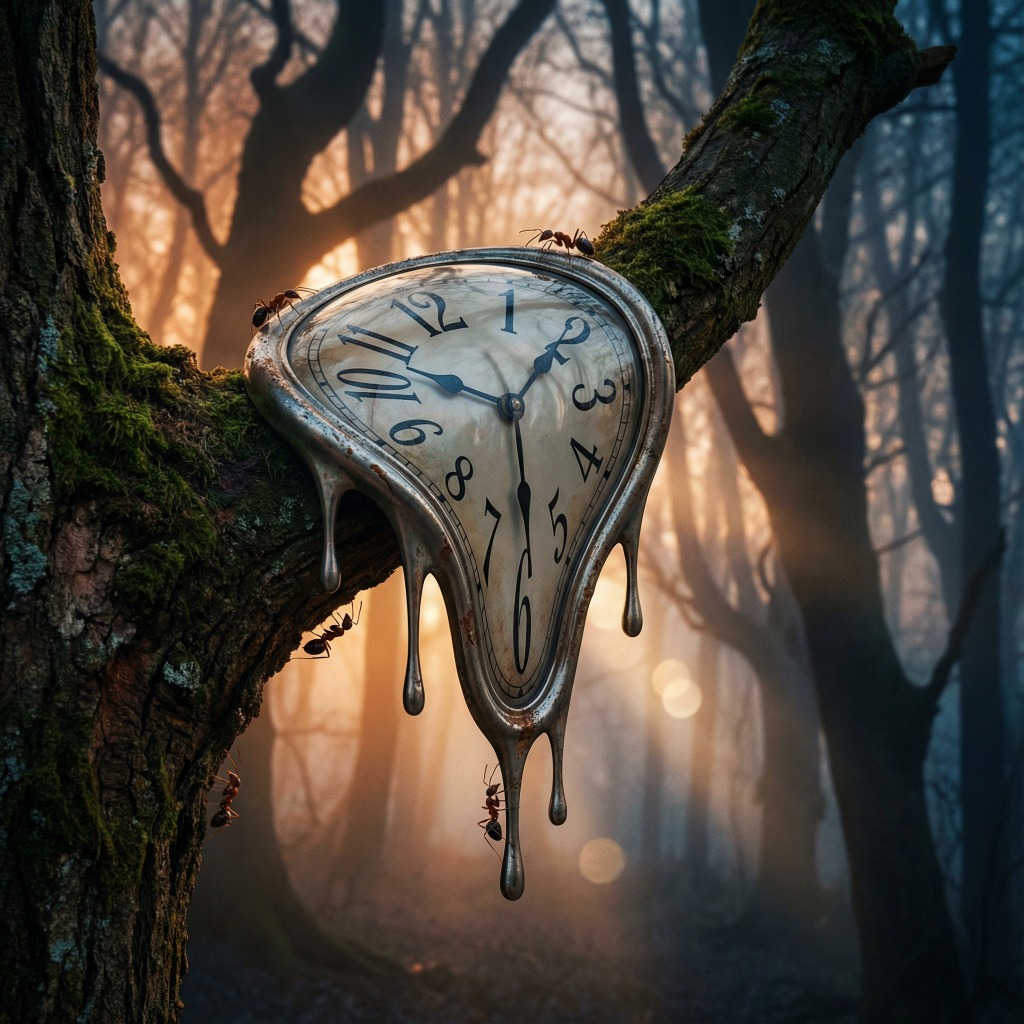 Surreal Melting Clock AI Art